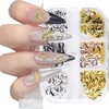 6 Grids Metal Bow Nail Art Charms -3D Gold Sliver
