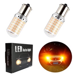 Aokyoung S25 LED Turn Signal S25 LED, Single Amber, Orange, High Fla Prevention, Built-in Resistor, Built-in Canceller, 1156 BAU15S, PY21W, Rear Front Turn Signal Valve, Different Pin Angle, 150