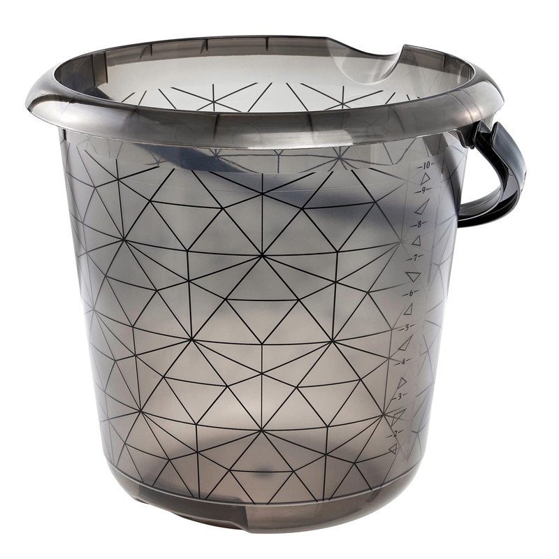 keeeper 10L Ilvie Polygon Crystal Grey Bucket with Integrated Measuring