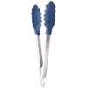 DELISH KITCHEN Pearl Metal Tongs, Navy, 9.4 inches (24 cm),