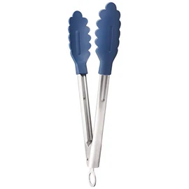 DELISH KITCHEN Pearl Metal Tongs, Navy, 9.4 inches (24 cm), Nylon Cooking Tongs CC-1307