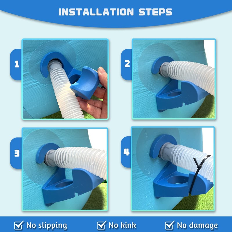 Pack of 2 pool hose brackets, swimming pool pipe bracket,