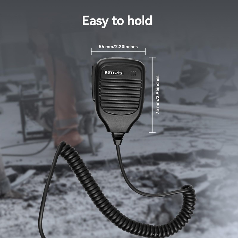 Retevis Walkie Talkies Speaker Mic Shoulder Speaker, 2 Pin, for
