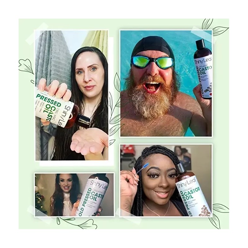 Shiny Leaf Shampoo Anticaída De Cabello Con Aceite Castor Unisex