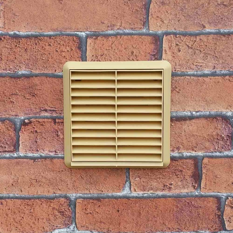 Kair Beige Louvred Wall Vent Grille 155mm External Dimension with