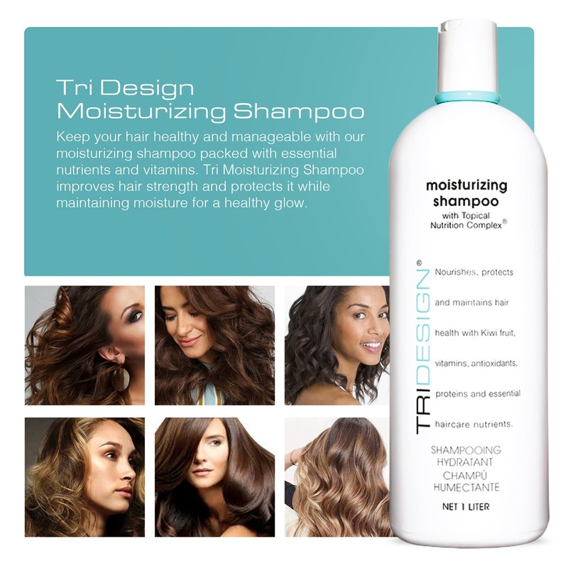 TRIDESIGN Moisturizing Shampoo – Hydrating Shampoo for Dry Hair, Nourishing