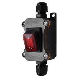 IP66 Waterproof Inline Switch Cable Switch Machine Switch DC 12-24V 30A DPST 4-Pin High Current Switch On and Off Rocker Switch for Outdoor Use