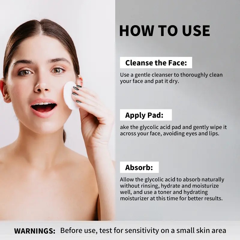 JUNGSHEA Glycolic Acid Exfoliating Pads – AHA Treatment for Acne,