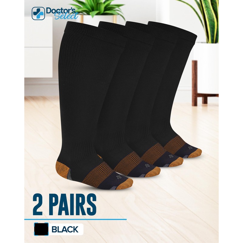 Doctor's Select Copper Plus Size Compression Socks Wide Calf -