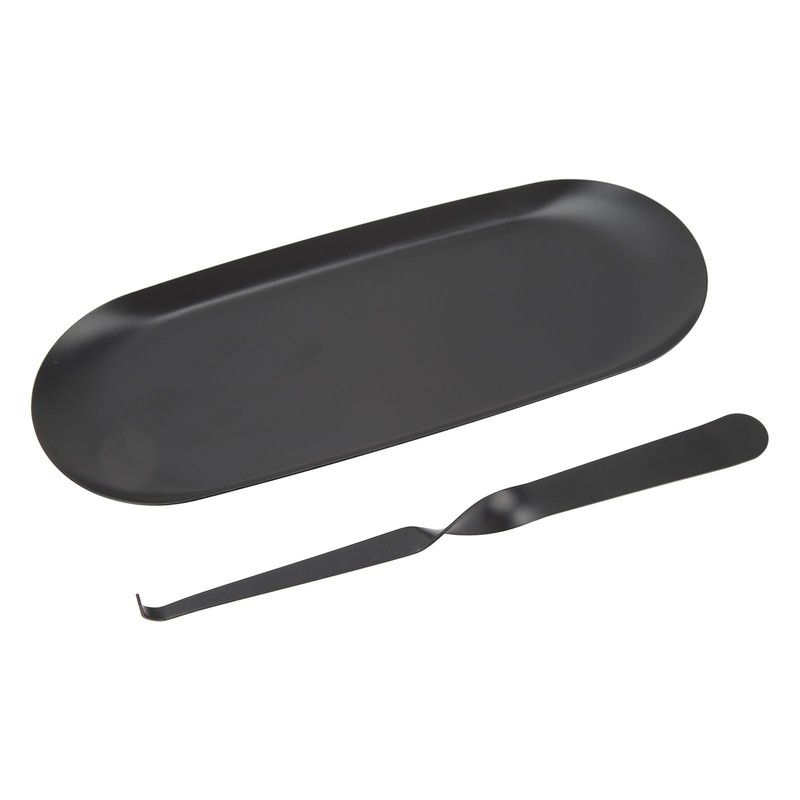 Candle Holder Tray with Wick Dipper Decorative Oval Shape Mattee