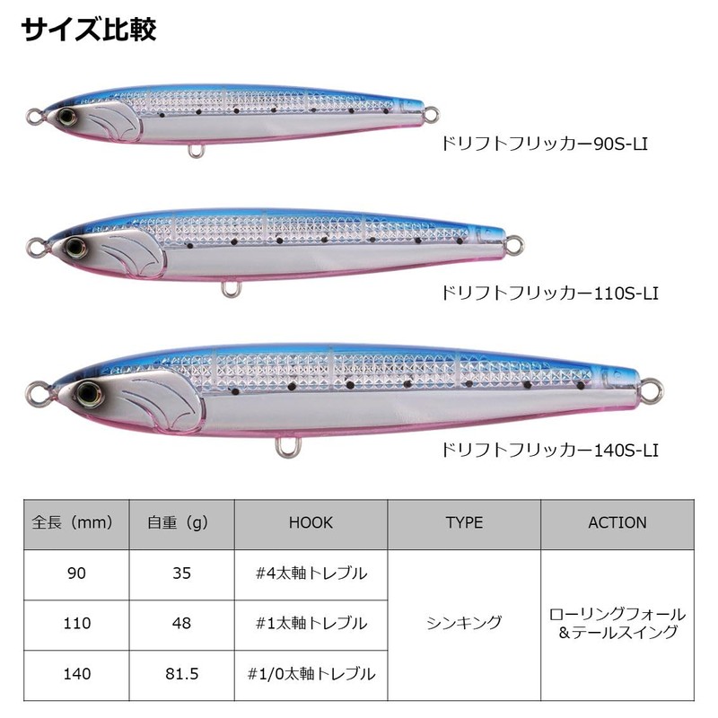 DAIWA Jigminnow Drift Flicker 110S-LI LI Pink Sardine