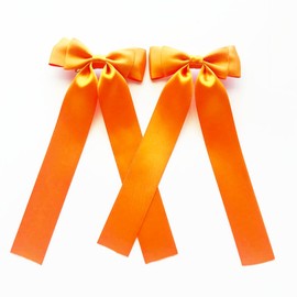 (Onoderaya/Penguin Land) [Hair Clip/ Set of 2] Outing Simple Ribbon [Lolita Yume Cute Goth Lolita Hair Clip, Hairpin Hair Accessory, Cosplay, Mass Production Type, Mine Type] (Orange)