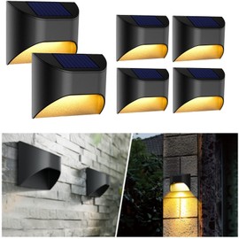 VWCYL+ Solar Fence Lights - Solar Deck Lights - Solar Step Lights - Solar Stair Lights - Warm White/Daylight/Cool White Options for Yard Garden Deck Stair Step Fences,Waterproof（6-Pack）
