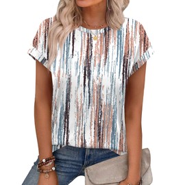 Alaroo Resort Wear for Women 2025 Beach Vacation Clothes Short Sleeve Cute Summer Tops Print 11 XL