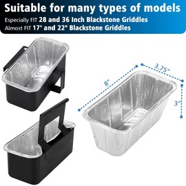 Matchwaves 20 Pack Blackstone Grease Cup Liners, Grease Catcher Liner, Aluminum Foil Drip Pan for 28 and 36 inch Blackstone Griddle