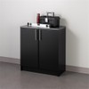 Pemberly Row Black Engineered Wood Base Cabinet with Melamine Countertop