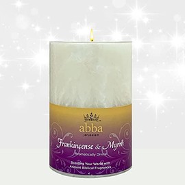 Abba Oil Scented Pillar Candle - Frankincense & Myrrh (4 inch ) 1 pk
