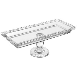 Luxshiny Footed Fruit Serving Tray: 11.7" European Style Dessert Display Platter for Fruits Snacks and Appetizers - Decorative Serving Tray for Parties Weddings and Home Decor
