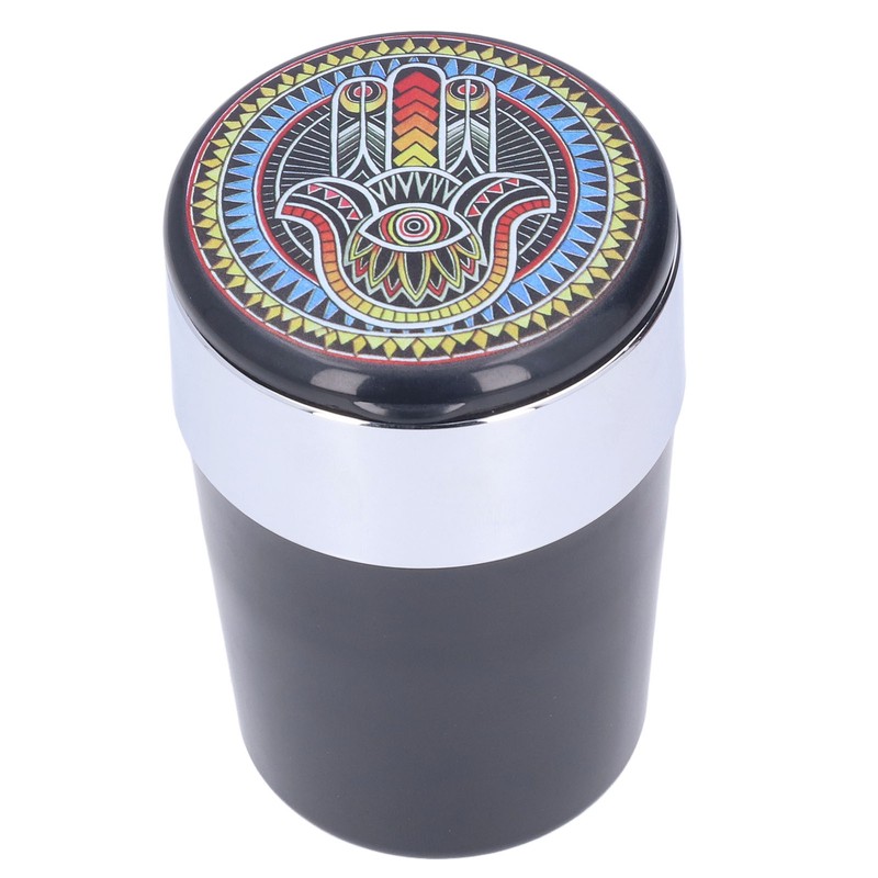 Car Ashtray Smokeless Blue LED Ashtray Cup Holder with Double