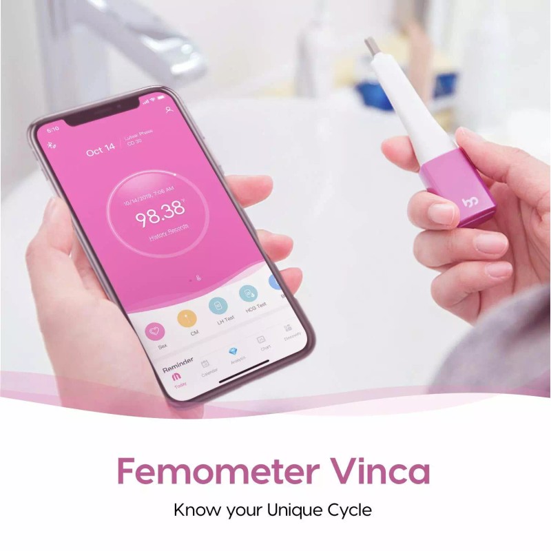 BONGMI Basal Thermometer for Ovulation, Intelligent Quiet Bluetooth Thermometer Purple