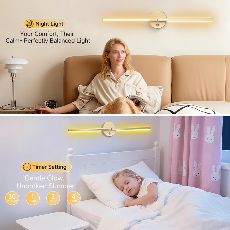 TiInsta Battery Operated Wall Sconce,Wireless Wall Lights with Remote, 360°DIY