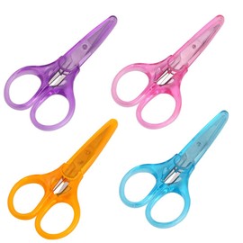 SHUNCHG 4Pcs Small Sewing Scissors Portable Mini Craft Scissors Set Stainless Steel Scissors with Protective Cover for Embroidery Paper Cutting Sewing Quilting
