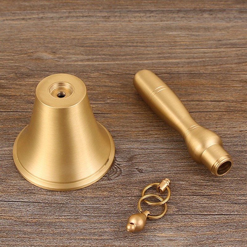 Hand Call Bell Easy Cleaning Portable Brass Material 13x6.5cm Decorative