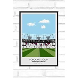 Hewson's Gifts Football Stadium Print - Gift Present For Football (West Ham A3 Size (London Stadium))