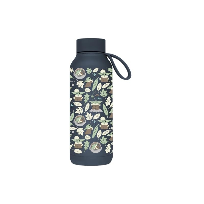 Quokka The Mandalorian GROGU Leaves Thermosflasche, Edelstahl, massiv, mit Aufhänger,
