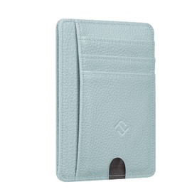 Fintie Flat Wallet, Card Holder, Faux Leather, RFID Blocking Slim Wallet, Credit Card Holder, with ID Window and Quick Access Compartment, for Men and Women, Ice Blue