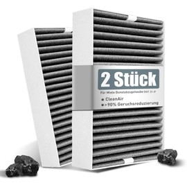 2 Activated Carbon Filters for Miele Cooker Hood DKF 31-P Compatible with DAS 4x40 DAS 8x30 and DKFS 31-P for DAS 2x20 DAS 4x20 DAS 4x30