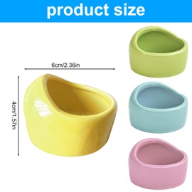 HOMURY Set of 4 Hamster Ceramic Feeding Bowls, Bowls for Small Animals, Ceramic Bowl for Pets, Ceramic Hamster Feeding Bowl, Anti-Bite Ceramic Feeding Bowls for Guinea Pigs