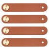 ZONADAH Set of 4 Leather Drawer Pulls, 64x25mm Leather Handles,
