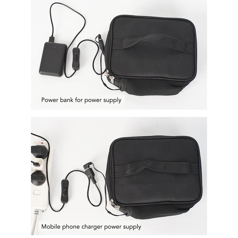 AYNEFY Heated Lunch Bag,Portable Microwave USB Charging Aluminum Film Liner