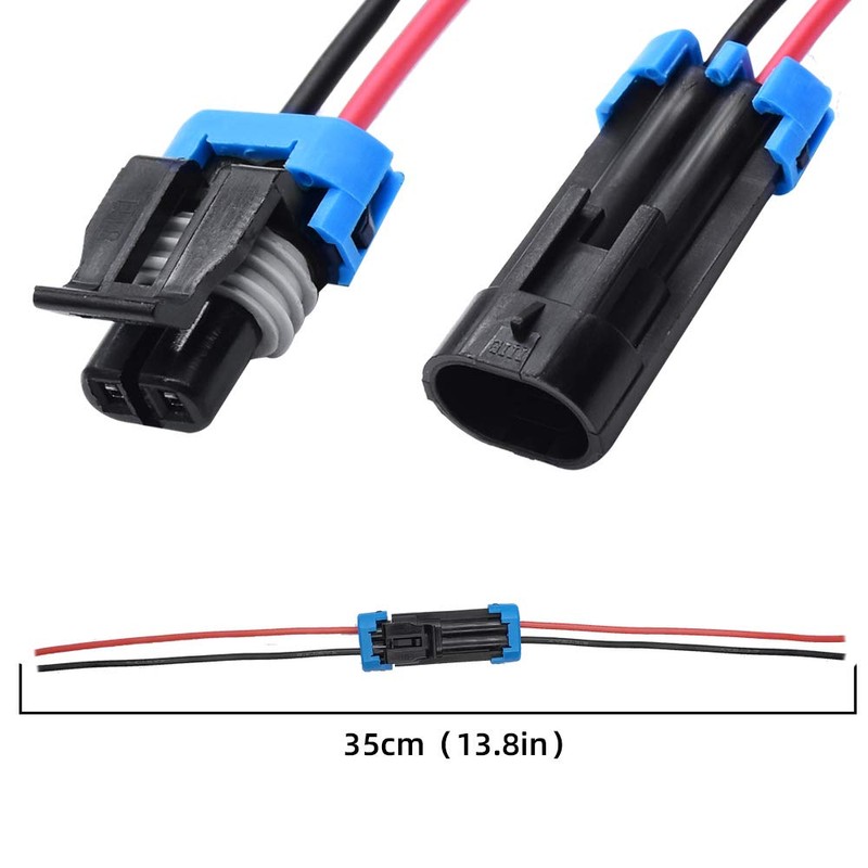 YUNPICAR 2 Pin Waterproof Electrical Connector Plug with 16 AWG