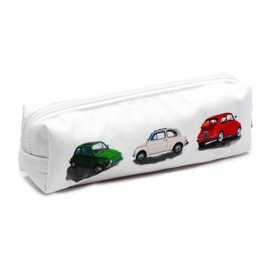 Puckator Fiat 500 Canvas Pencil Case - School Equipment Stuff - Pencil Cases - Large Capacity Preppy Pencil Case - Zipper Pouch - Office Essentials - Pencils Case Cute - Pencilcase - Pen Case