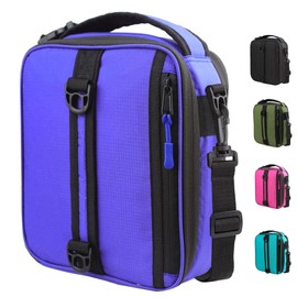 GOWRAPS Lunch Box For Kids-Small Insulated Lunch Bag Blue lunch boxes for school Work Leakproof Kids Lunchbox With Strap Rectagle Lunch Bags Expandable-Blue