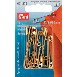 Prym 071278 Spille di sicurezza con spirale ottone 27/38/50 mm oro