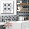 The Tiles Plaza Encaustic Peel and Stick Backsplash, Blue Star