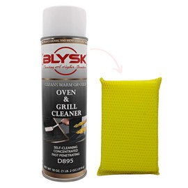 Blysk Oven & Grill Cleaner(18oz) heavy duty, fast penetrating, concentrated cleaner, oil & grease remover and all purpose sponge