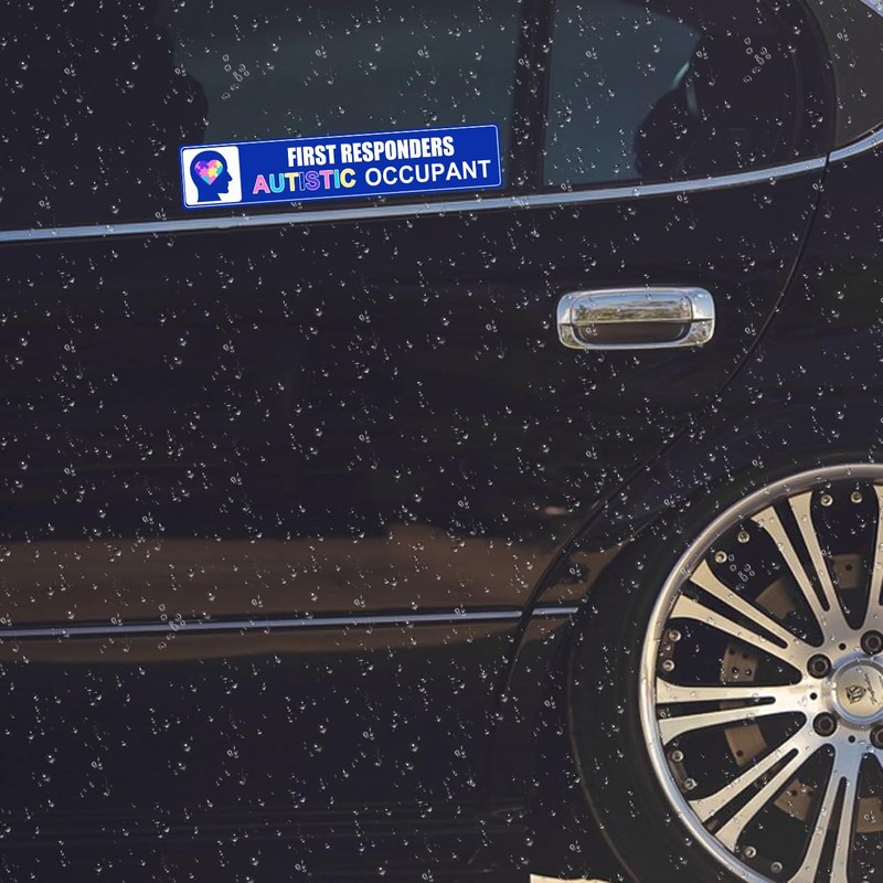 Trendsslabels Autistic Occupant Car Sticker, 4 Pcs, Blue, Vinyl, 5x1