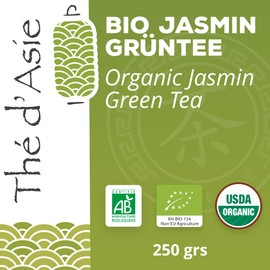 Khla - Jasmin Tee Bio 250g - Loser Tee - Jasmintee - Blumig & Aromatisch - Reich an Antioxidantien - Schlaf, Verdauung - Asiatischer Jasmine Tea - Aus China - Kräutertee & Infusion - Kalt oder Heiß