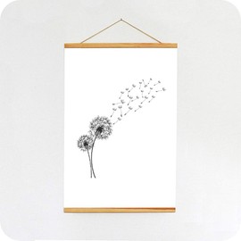 SPRINTIS Magnetic Poster Strip, A1 Wood, Poster Rail with Bordered Magnets, Poster Clamp Rail for Hanging, Wooden Poster Strip (60 cm, Pine)