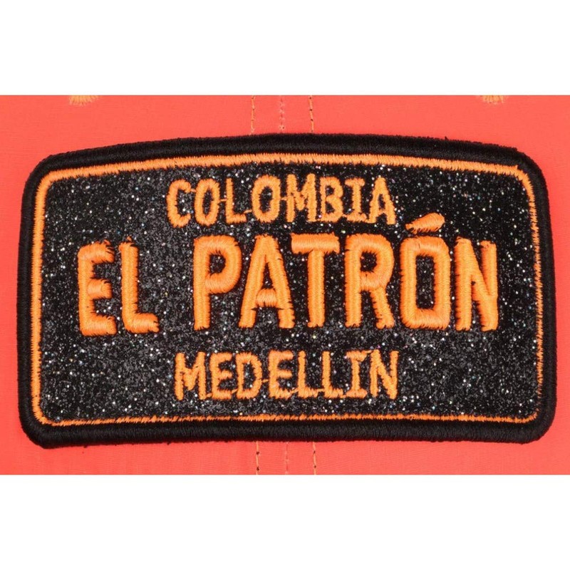 El Patron Unisex Neon Orange Rhinestone Black Medellin Colombia Baseball