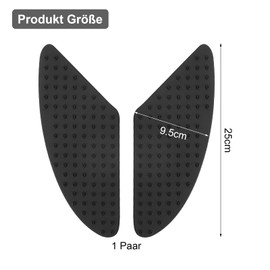 APOMOONS 2 Stück Tankpad Motorrad Seitliche, Universal 3D rutschfeste Gummi Sticker, Grip Pads Tankschutz Aufklebe, Schutzaufkleber Motorrad Kniee, Non-Slip Rubber Decal (Schwarz)