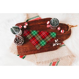 Christmas Plaid Over the Collar Dog Bandana That Slips onto Their Existing Collar Size (Medium)