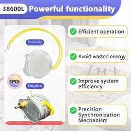 38600l Synchron Replacement 2 Wire Spring Return Damper Motor for HVAC, Industrial Automation and Smart Home System, Synchronous Motor Valve Replacement, 24 Volt, 60 Hz, 4.8 RPM, 7 W