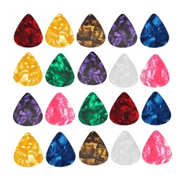 36pcs Guitar Picks with Organizer Storage Box, 4 Different Thickness Colorful Celluloid Guitar Picks Plectrums for Acoustic Guitar, Electric Guitar, Bass, Ukulele