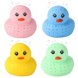 Lyreh 4St Ente Quetsch Wasserbälle, Mehrfarbig Gummi Enten Poolspielzeuge Weich Schwimmendes Badespielzeug für Kinder Schwimmbecken Sommerstrand Goodie Bag Füller Partygeschenke