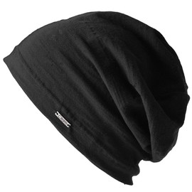 CHARM Casualbox | Mens Womens Beanie Hat Summer Cotton Thin Light Slouchy Unisex Sweat Black(Size: One Size)